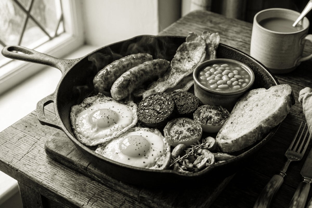 Photorealistic editorial photograph of Cheesy Beans on Toast cooked in a home kitchen setting.