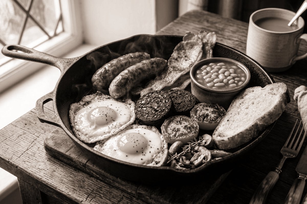 Photorealistic editorial photograph of Devilled Kidneys on Toast cooked in a home kitchen setting.